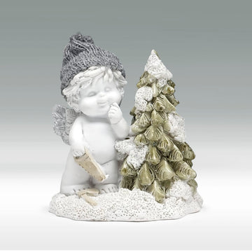 Winterengel Igor mit Christbaum - mit Werkzeug