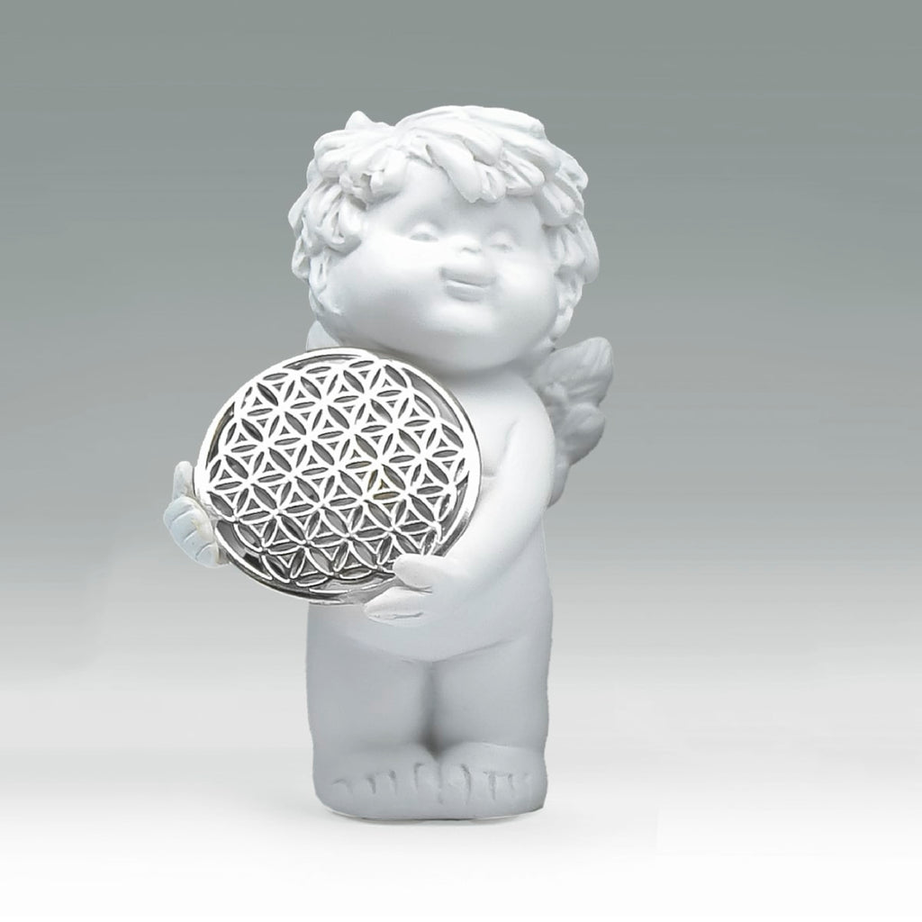 Igor mit Blume des Lebens in silber Size S - mit beiden Händen rechts tragend