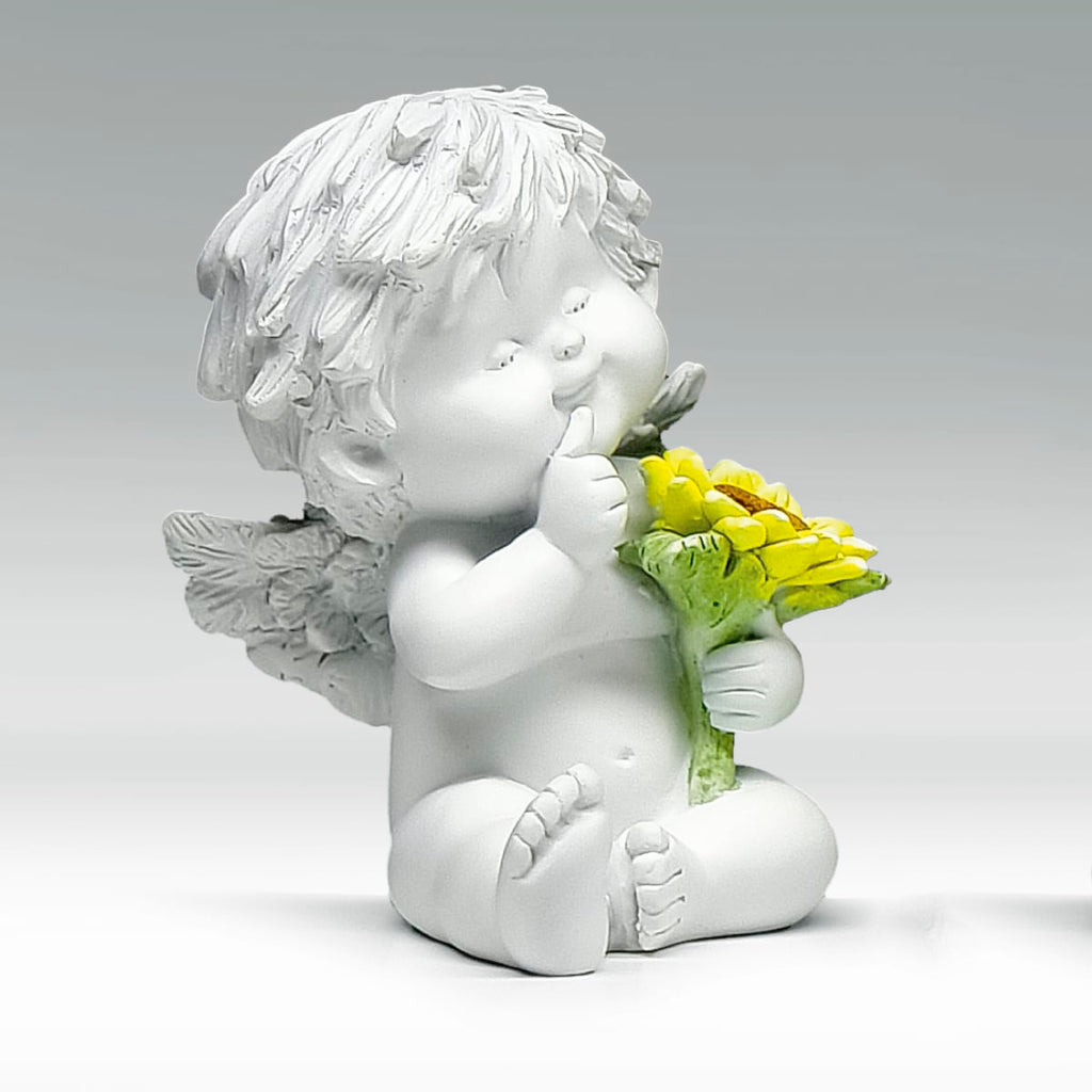 Igor mit Sonnenblume Size L - sitzend nachdenklich mit Sonnenblume