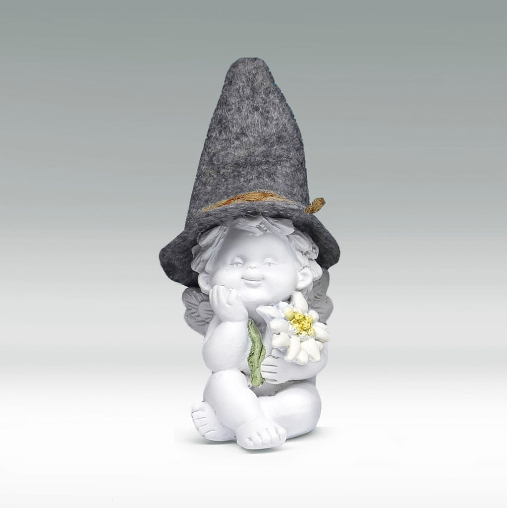 Igor mit Filzhut Size S - sitzend mit Edelweiss in linker Hand