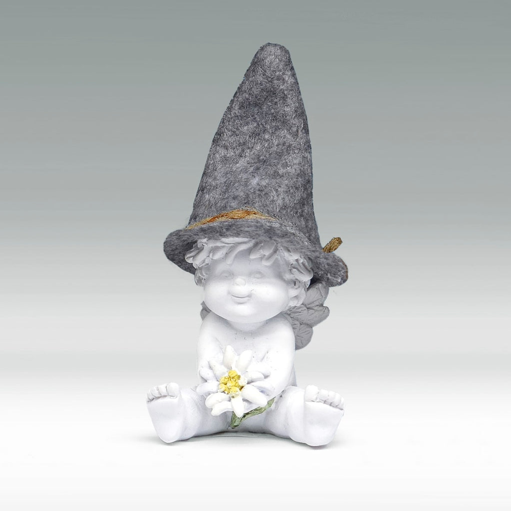 Igor mit Filzhut Size S - sitzend mit Grätsche Edelweiss in der Hand
