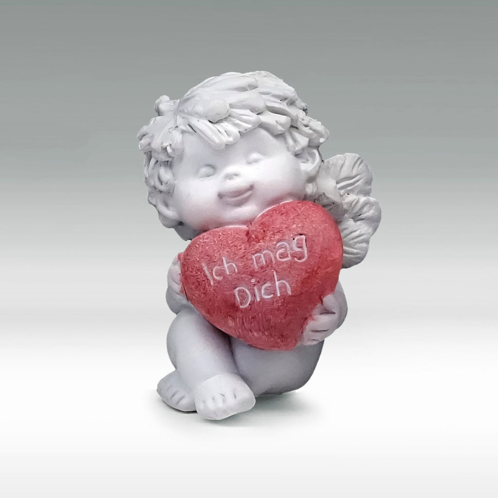 Liebesengel Igor mit grossem Herz Size S - Ich mag Dich sitzend