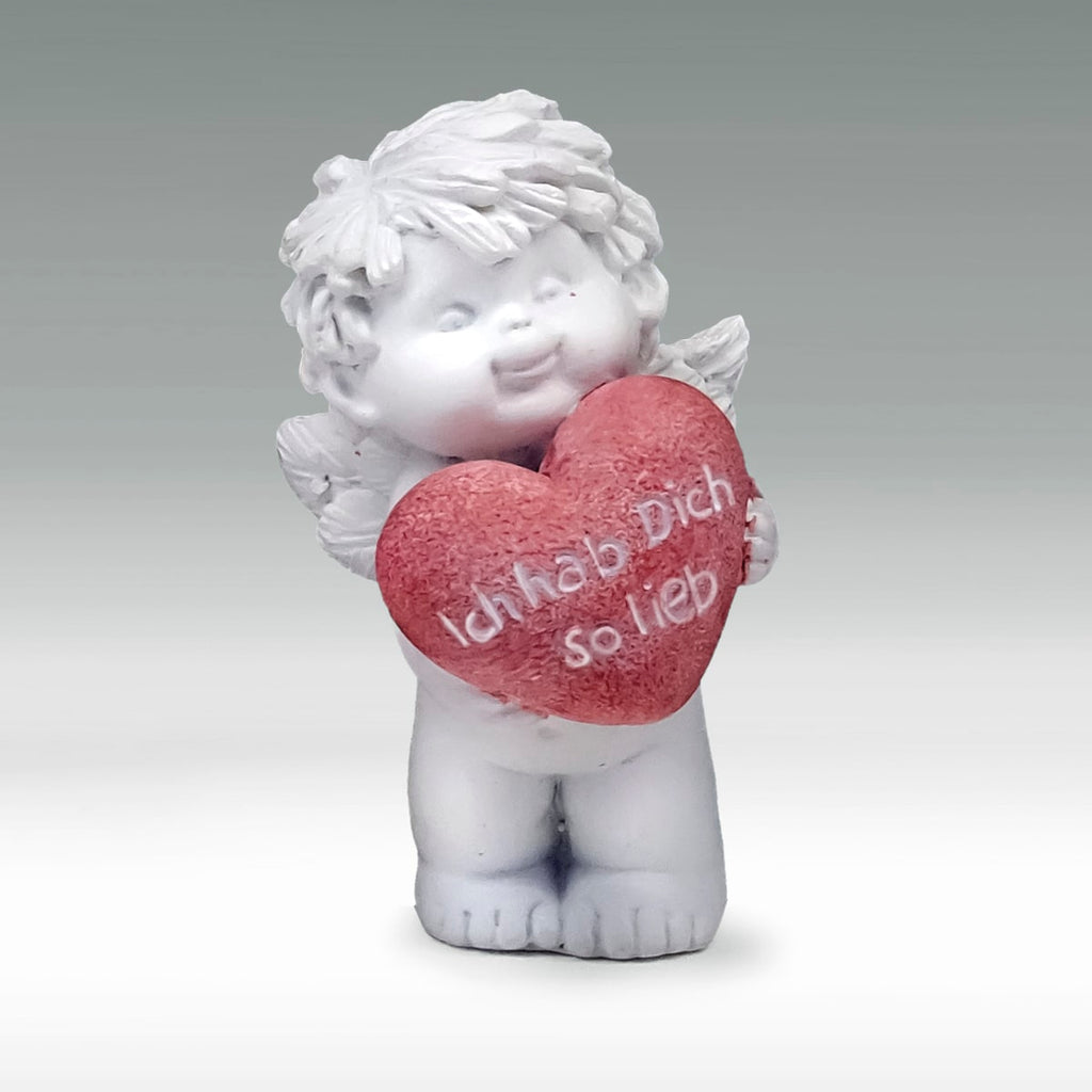 Liebesengel Igor mit grossem Herz Size S - Ich hab Dich so lieb stehend