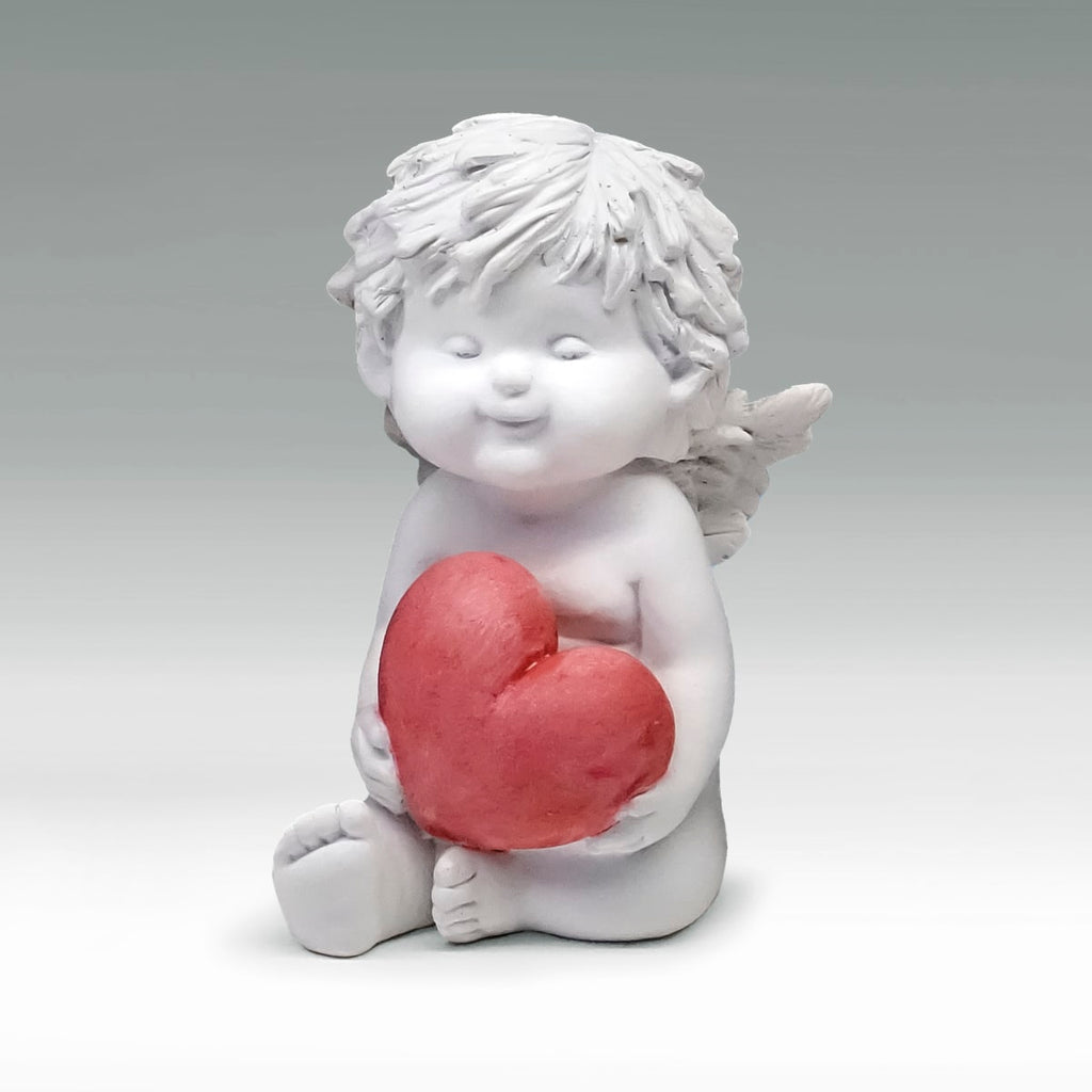 Liebesengel Igor mit grossem Herz Size M - sitzend mit Herz in der Hand
