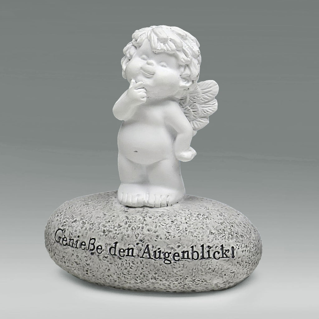 Igor auf Stein mit Spruch - Geniesse den Augenblick!