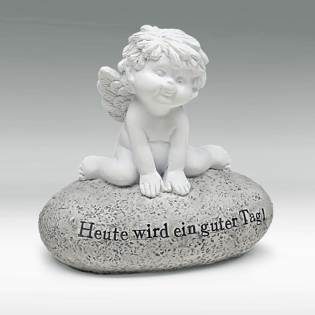 Igor auf Stein mit Spruch - Heute wird ein guter Tag!
